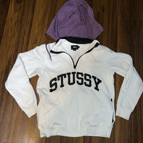 Stussy Hoodie Womens Small Sweater1/4 Zip - Picture 1 of 9